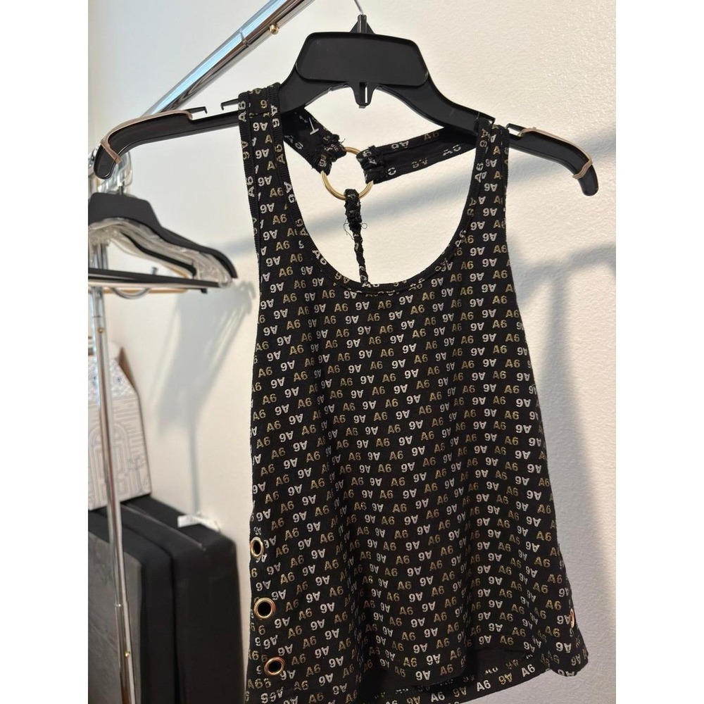 Y2K Black Grommet Racer Back Tank